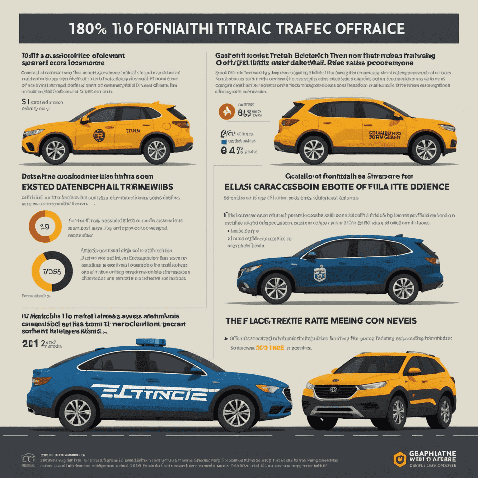 Infografika przedstawiająca nowe stawki mandatów za najczęstsze wykroczenia drogowe